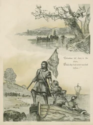 Kolumbus landet in der Neuen Welt